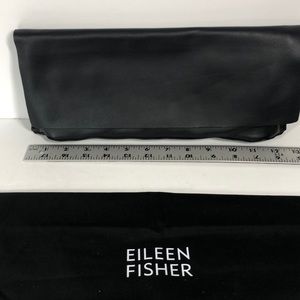 Eileen Fisher Black Soft Leather Clutch